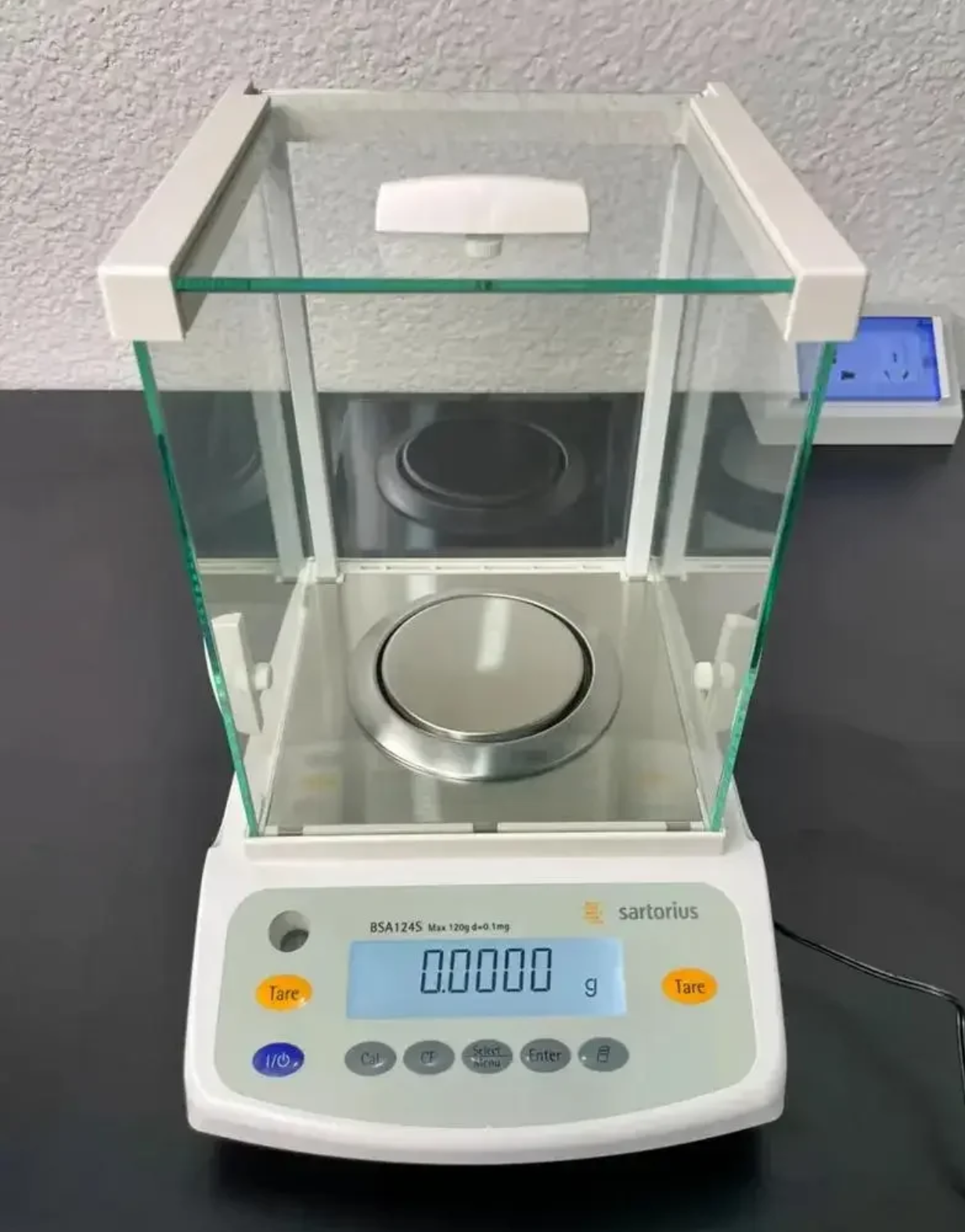 Analytical balance used for precise weighing of small quantities in the organic chemistry lab