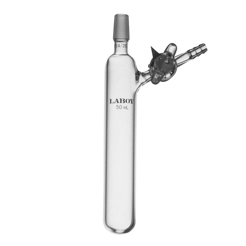 Small-scale reaction tube with inner joint and glass stopcock on the side arm